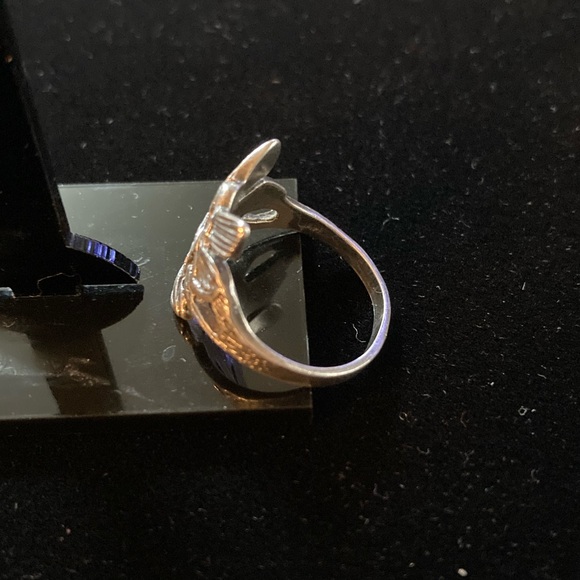 4 pc set Fairies. 925 silver Ring (Sz8) & Earrings Vintage Seagull pewter Brooch - Picture 12 of 14